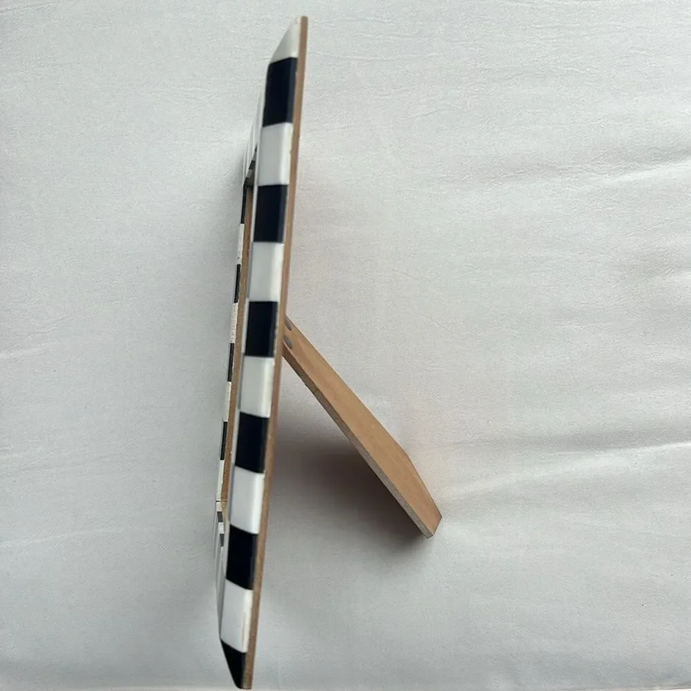 Checkered bone & wood inlay photo frame